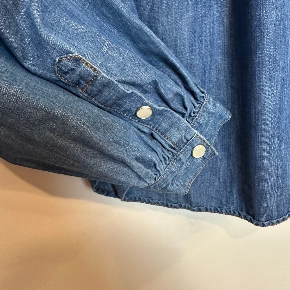 Veronica Beard Tes Chambray Button Down Top Denim… - image 8